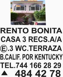 Rento casa 3 recamaras en zona de hospitales en Acapulco de Juarez, Guerrero