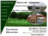 Venta de Terrenos Zona Esmeralda en Atizapan de Zaragoza, Mexico