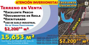 Atencion  Terreno en Venta Excelente Ubicación en Tultitlan, Mexico