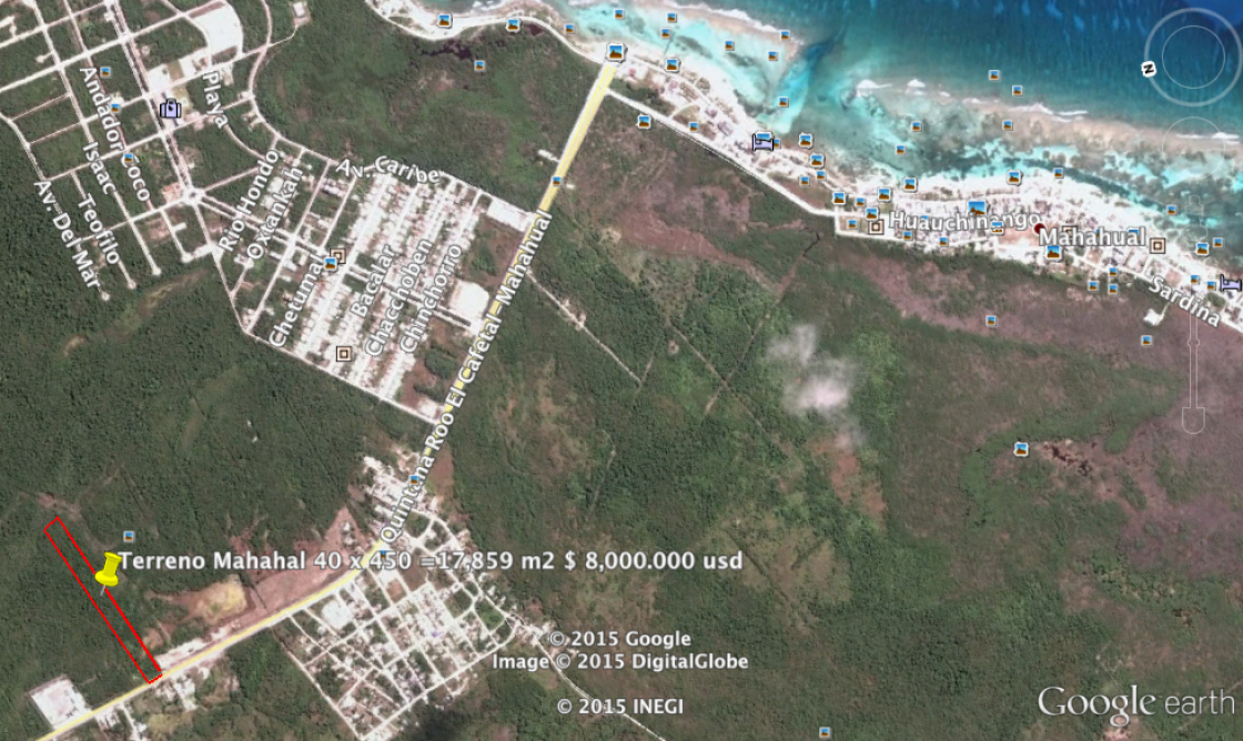 Precio rebajado!! terreno en Mahahual de 17,869 m2 en Othón P. Blanco, Quintana Roo 