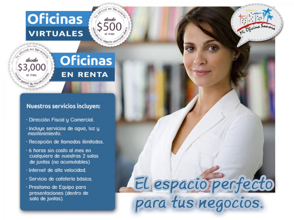 Renta de oficinas virtuales en Hermosillo en Hermosillo, Sonora 